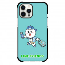 LINE Friends Moon Phone Case For iPhone Samsung Galaxy Pixel OnePlus Vivo Xiaomi Asus Sony Motorola Nokia - Moon Going to Travel Blue Background