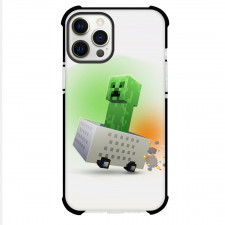 Minecraft Creeper Phone Case For iPhone Samsung Galaxy Pixel OnePlus Vivo Xiaomi Asus Sony Motorola Nokia - Creeper Riding A Cart