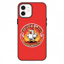 Minecraft Lava Chicken Phone Case For iPhone Samsung Galaxy Pixel OnePlus Vivo Xiaomi Asus Sony Motorola Nokia - Minecraft Lava Chicken Steves Lava Chicken Round Sticker On Red Background