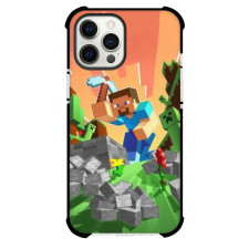 Minecraft Steve Phone Case For iPhone Samsung Galaxy Pixel OnePlus Vivo Xiaomi Asus Sony Motorola Nokia - Steve Mining With Creeper