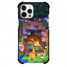 Minecraft Phone Case For iPhone Samsung Galaxy Pixel OnePlus Vivo Xiaomi Asus Sony Motorola Nokia - Steve And Alex In Cave Poster