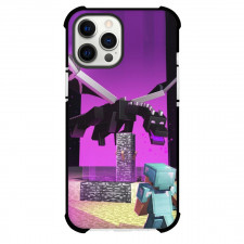 Minecraft Phone Case For iPhone Samsung Galaxy Pixel OnePlus Vivo Xiaomi Asus Sony Motorola Nokia - Steve Fighting Ender Dragon