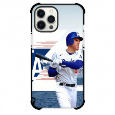 MLB Freddie Freeman Phone Case For iPhone Samsung Galaxy Pixel OnePlus Vivo Xiaomi Asus Sony Motorola Nokia - Freddie Freeman Los Angeles Dodgers Side Portrait Illustration On Stadium Background