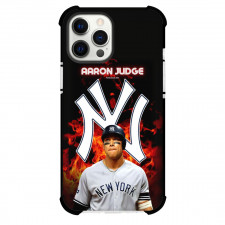 MLB Aaron Judge Case For iPhone Samsung Galaxy Pixel OnePlus Vivo Xiaomi Asus Sony Motorola Nokia - Aaron Judge Logo Portrait On Fire Background
