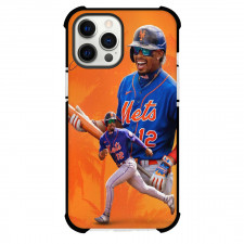 MLB Francisco Lindor Phone Case For iPhone Samsung Galaxy Pixel OnePlus Vivo Xiaomi Asus Sony Motorola Nokia - Francisco Lindor New York Mets Smiling On Orange Background