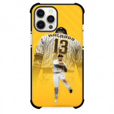MLB Manny Machado Phone Case For iPhone Samsung Galaxy Pixel OnePlus Vivo Xiaomi Asus Sony Motorola Nokia - Manny Machado 13 San Diego Padres Back On Orange Background
