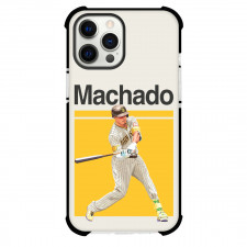 MLB Manny Machado Phone Case For iPhone Samsung Galaxy Pixel OnePlus Vivo Xiaomi Asus Sony Motorola Nokia - Manny Machado San Diego Padres Hitting Posture On Yellow Background
