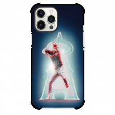 MLB Mike Trout Phone Case For iPhone Samsung Galaxy Pixel OnePlus Vivo Xiaomi Asus Sony Motorola Nokia - Mike Trout Los Angeles Angels Hitting Posture ON Blue Background