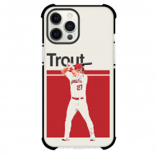 MLB Mike Trout Phone Case For iPhone Samsung Galaxy Pixel OnePlus Vivo Xiaomi Asus Sony Motorola Nokia - Mike Trout Los Angeles Angels Standing On Red Background
