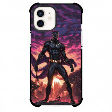 Marvel Black Panther Phone Case For iPhone And Samsung Galaxy Devices - Black Panther Standing Pink Sunset