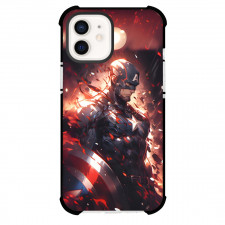 Marvel Captain America Phone Case For iPhone And Samsung Galaxy Devices - Captain America In Flames Side Portrait