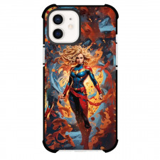 Marvel Captain Marvel Phone Case For iPhone And Samsung Galaxy Devices - Captain Marvel Smoke and Fire Portrait