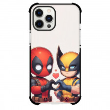 Deadpool & Wolverine Case For iPhone Samsung Galaxy Pixel OnePlus Vivo Xiaomi Asus Sony Motorola Nokia - Heart Posing Chibi Art