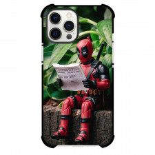 Deadpool & Wolverine Case For iPhone Samsung Galaxy Pixel OnePlus Vivo Xiaomi Asus Sony Motorola Nokia - Deadpool Minifigure Reading a Newspaper Raw Shot