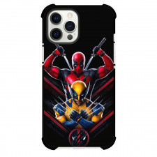 Deadpool & Wolverine Case For iPhone Samsung Galaxy Pixel OnePlus Vivo Xiaomi Asus Sony Motorola Nokia - Deadpool & Wolverine Showing their Weapons Black background