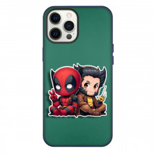 Deadpool & Wolverine Case For iPhone Samsung Galaxy Pixel OnePlus Vivo Xiaomi Asus Sony Motorola Nokia - Sitting Back to Back Chibi Sticker Art
