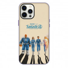 The Fantastic Four First Steps Phone Case For iPhone Samsung Galaxy Pixel OnePlus Vivo Xiaomi Asus Sony Motorola Nokia - The Fantastic Four First Steps Characters Standing Drawing Art On Beige Background