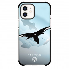 Marvel Phone Case For iPhone And Samsung Galaxy Devices - Falcon Flying Poster Silhoutte