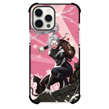 Black Cat Felicia Hardy Phone Case For iPhone Samsung Galaxy Pixel OnePlus Vivo Xiaomi Asus Sony Motorola Nokia - Black Cat Felicia Hardy Stolen Jewelries Pink Background