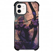 Marvel Hawkeye Phone Case For iPhone And Samsung Galaxy Devices - Hawkeye Holding Bow And Arrow In The City Illustration