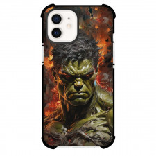 Marvel Hulk Phone Case For iPhone And Samsung Galaxy Devices - Hulk Fire Background 3D Portrait