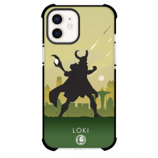 Marvel Loki Phone Case For iPhone And Samsung Galaxy Devices - Loki Holding Weapon Silhoutte Poster