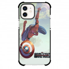 Marvel Spider Man Phone Case For iPhone And Samsung Galaxy Devices - Spider-Man Holding Captain America's Shield Comic Art