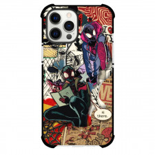 Spider Man Across The Spider Verse Miles Morales Phone Case For iPhone Samsung Galaxy Pixel OnePlus Vivo Xiaomi Asus Sony Motorola Nokia - Comic Series Miles Morales On Comic Background