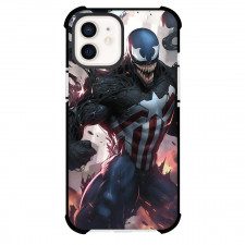 Marvel Venom Phone Case For iPhone And Samsung Galaxy Devices - Venom X Captain America Transforming Illustration