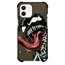 Marvel Venom Phone Case For iPhone And Samsung Galaxy Devices - Venom Head Pop Art Brown Background