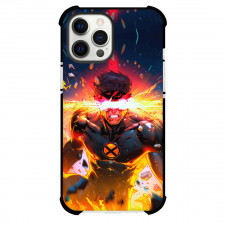 X-Men Cyclops Phone Case For iPhone and Samsung Galaxy Devices - Cyclops Illustration Fire Background