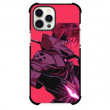 X-Men Gambit Phone Case For iPhone and Samsung Galaxy Devices - Gambit Side Portrait Pink Background