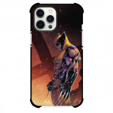 X-Men Wolverine Phone Case For iPhone and Samsung Galaxy Devices - Wolverine Side Portrait Logo Background