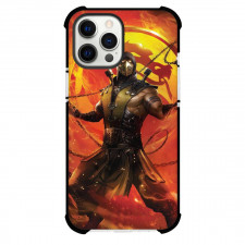 Mortal Kombat Scorpion Phone Case For iPhone Samsung Galaxy Pixel OnePlus Vivo Xiaomi Asus Sony Motorola Nokia - Scorpion Illustration Mortal Kombat Logo Background