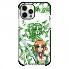 Magic Knight Rayearth Fuu Hououji Phone Case For iPhone Samsung Galaxy Pixel OnePlus Vivo Xiaomi Asus Sony Motorola Nokia - Fuu Hououji On Green Illustration Background