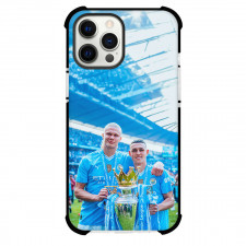 Manchester City F.C. Phone Case For iPhone Samsung Galaxy Pixel OnePlus Vivo Xiaomi Asus Sony Motorola Nokia - Erling Haaland And Phil Foden Holds Champions Trophy Poster