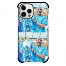 Manchester City F.C. Pep Guardiola Phone Case For iPhone Samsung Galaxy Pixel OnePlus Vivo Xiaomi Asus Sony Motorola Nokia - Pep Guardiola Holding The Trophy Poster