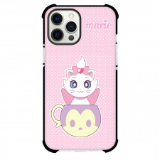 Marie Phone Case For iPhone And Samsung Galaxy - Marie And A Cup On White Polka Dot Pink Background