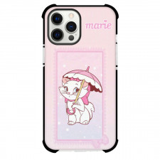 Marie Phone Case For iPhone And Samsung Galaxy - Marie Holding Umbrella Pink Background