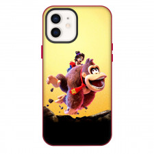 Donkey Kong Bananza Phone Case For iPhone Samsung Galaxy Pixel OnePlus Vivo Xiaomi Asus Sony Motorola Nokia - Donkey Kong And Pauline Flying On Orange Background