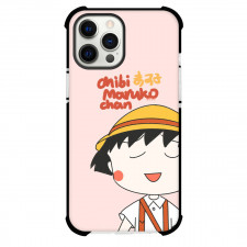 Chibi Maruko Chan Momoko Sakura Phone Case For iPhone Samsung Galaxy Pixel OnePlus Vivo Xiaomi Asus Sony Motorola Nokia - Momoko Sakura Standing On Pink Background