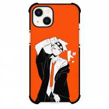 Mashle Magic And Muscles Phone Case For iPhone Samsung Galaxy Pixel OnePlus Vivo Xiaomi Asus Sony Motorola Nokia - Dot Barrett Anime Portrait Art On Orange Background