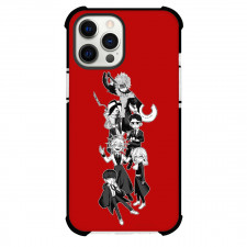 Mashle Magic And Muscles Phone Case For iPhone Samsung Galaxy Pixel OnePlus Vivo Xiaomi Asus Sony Motorola Nokia - Mash Burnedead And His Five Siblings Sticker On Red Background