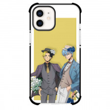 Mashle Magic And Muscles Phone Case For iPhone Samsung Galaxy Pixel OnePlus Vivo Xiaomi Asus Sony Motorola Nokia - Rayne Ames And Lance Crown Illustration Art On Yellow Background