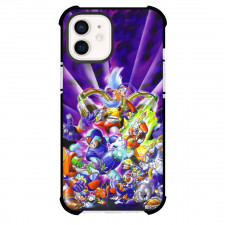Mega Man Phone Case For iPhone And Samsung Galaxy Devices - Mega Man Characters Assembly Violet Background Cartoon Art