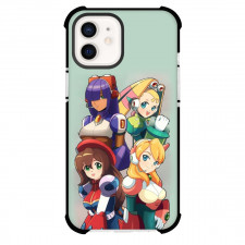 Mega Man Phone Case For iPhone And Samsung Galaxy Devices - Mega Man Characters Female Smiling Portrait Cartoon Art