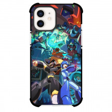 Mega Man Phone Case For iPhone And Samsung Galaxy Devices - Mega Man Characters Portrait Attacking Pose Collage Anime Art