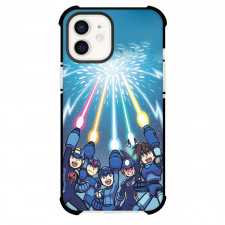 Mega Man Phone Case For iPhone And Samsung Galaxy Devices - Mega Man Characters Powers Fire Up Cartoon Art