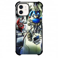 Mega Man Phone Case For iPhone And Samsung Galaxy Devices - Mega Man X Assembling Parts In The Laboratory Cartoon