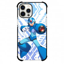 Mega Man Phone Case For iPhone And Samsung Galaxy Devices - Mega Man X Attacking Pose Blue Background